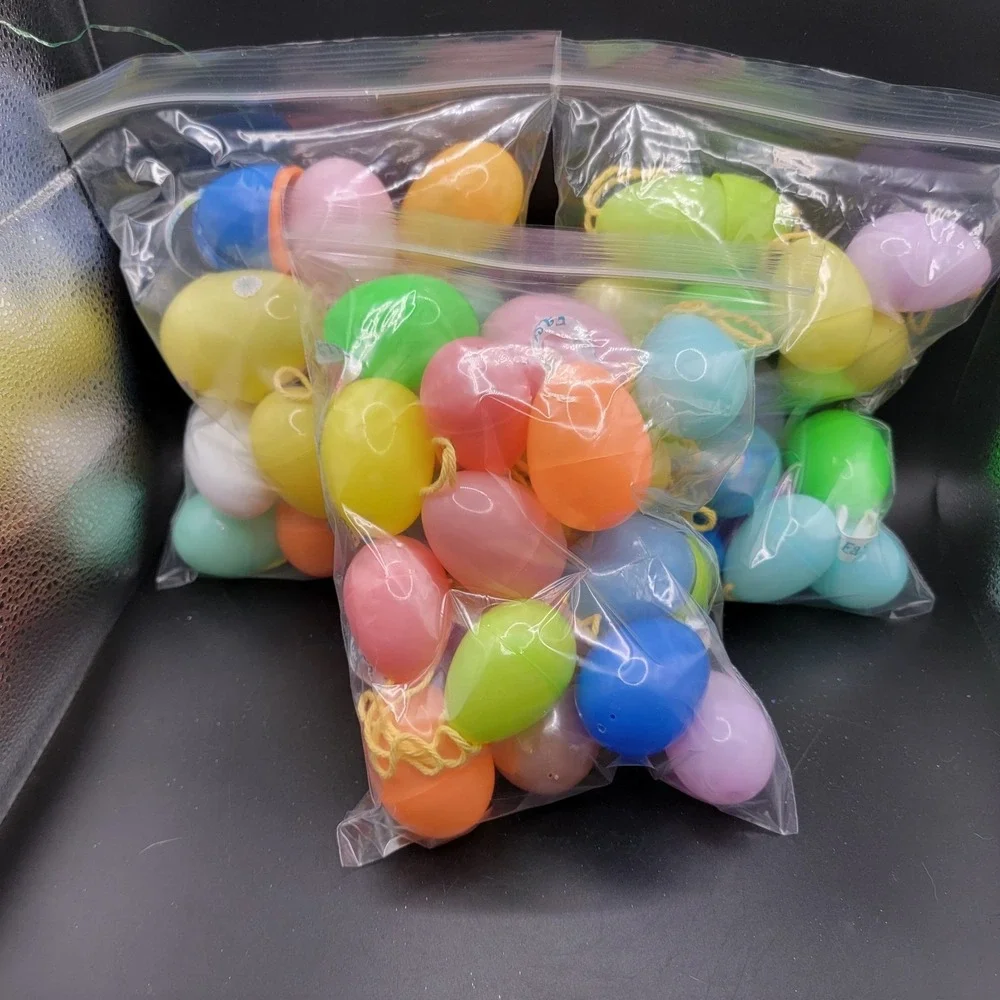 3 Bags (10x8) Full Of Medium Sized Plastic Easter Eggs